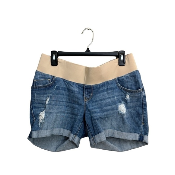 Old Navy Maternity Denim Jean Shorts with Cuff Women's Size 8 - Picture 2 of 14